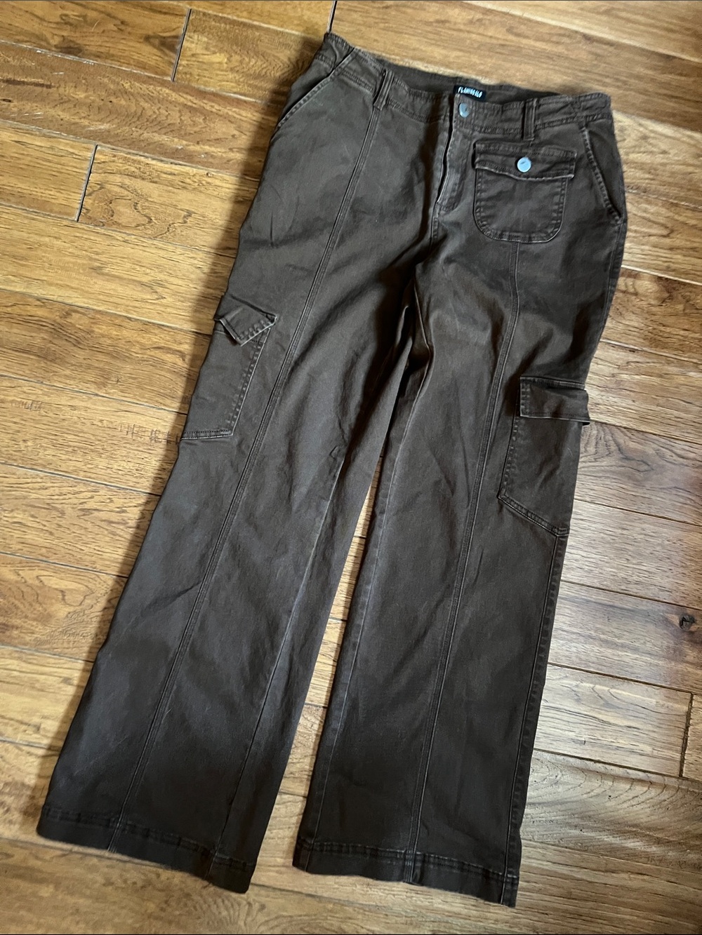 Flamingals Brown Cargo Work Pants -